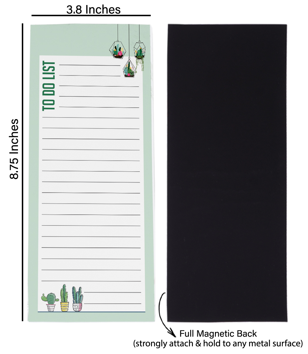 Inkdotpot Pack of 3 Magnetic Fridge To-Do List Notepads- Magnetic Memo Pads For Refrigerator-(50 Sheets Each)-HL