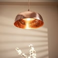 thumbnail image 2 of Handmade Hammered Copper Green Patina Pendant Light – Rustic Farmhouse Ceiling Fixture for Kitchen Island, Dining Room & Living Space, Office and Bar | Vintage Hanging Light by ALFIQ, 2 of 8