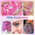 thumbnail image 5 of OME 50g Dark Pink Flatback Rhinestones Pearls for Bedazzling, 3-8mm Flatback Rhinestone Gems, 2-10mm Pearls Beads, Moon Star Heart Bowknots Pearl Nail Charms for Crafts DIY Clothes Tumblers, 5 of 11