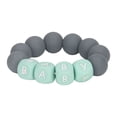 thumbnail image 4 of Pulsera de silicona con cuentas para bebé, con letras de colores, para la dentición de bebés y niños pequeños, color gris oscuro., 4 of 14