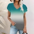 thumbnail image 2 of Quinlirra Womens Tops Women's Fashion Printed V Neck Short Sleeve T-shirt Blouse Loose Tops, 2 of 6