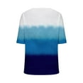thumbnail image 4 of GaThRRgYP Womens Blouses Short Sleeve,Summer Shirts for Women Short Sleeve,2025 Women's Fashion Tees Casual V-neck Loose Cute T Shirt 1/2 Sleeve Ladies Top Blue XL, 4 of 4