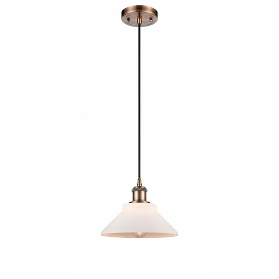 516-1P-AC-G131-LED-Innovations Lighting-Orwell-3.5W 1 LED Mini Pendant in Industrial Style-8.38 Inches Wide by 6.5 Inches High Antique Copper Finish