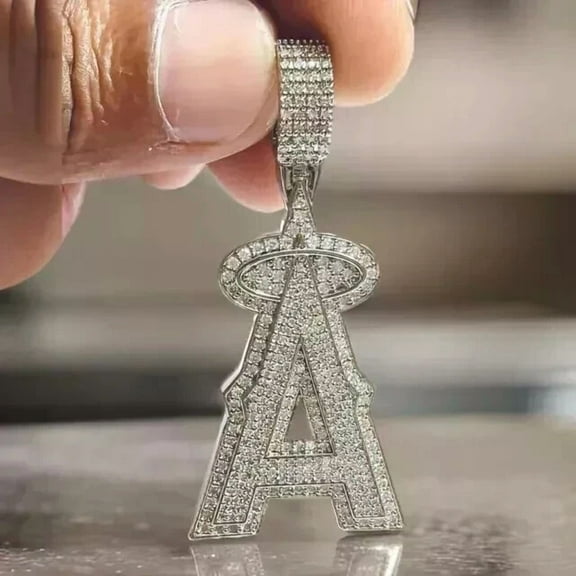 2Ct Round Cut Lab Created Diamond Custom Letter Charm Pendant 14K White Gold Plated