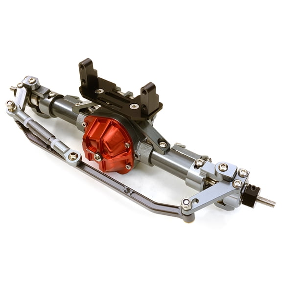 Integy RC Toy Model Hop-ups C26901GUN Complete Billet Machined T9 Front Axle for Axial 1/10 SCX-10 Dingo Honcho & Jeep
