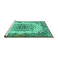 thumbnail image 2 of Ahgly Company Machine Washable Indoor Rectangle Medallion Turquoise Blue Traditional Area Rugs, 2' x 4', 2 of 4