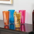 thumbnail image 3 of Rainbow Insulated Plastic Tumblers, Set of 4, 24 oz, Modern, Multicolor, 3 of 4