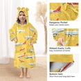 thumbnail image 4 of joogoo Wearable Blanket Hoodie for Airplane Yellow-d2 Flannel Sherpa Pocket 3-14 YR S, 4 of 7