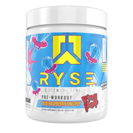 RYSE Element Series, Pre Workout Powder, Ring Pop Blue Raspberry, 25
