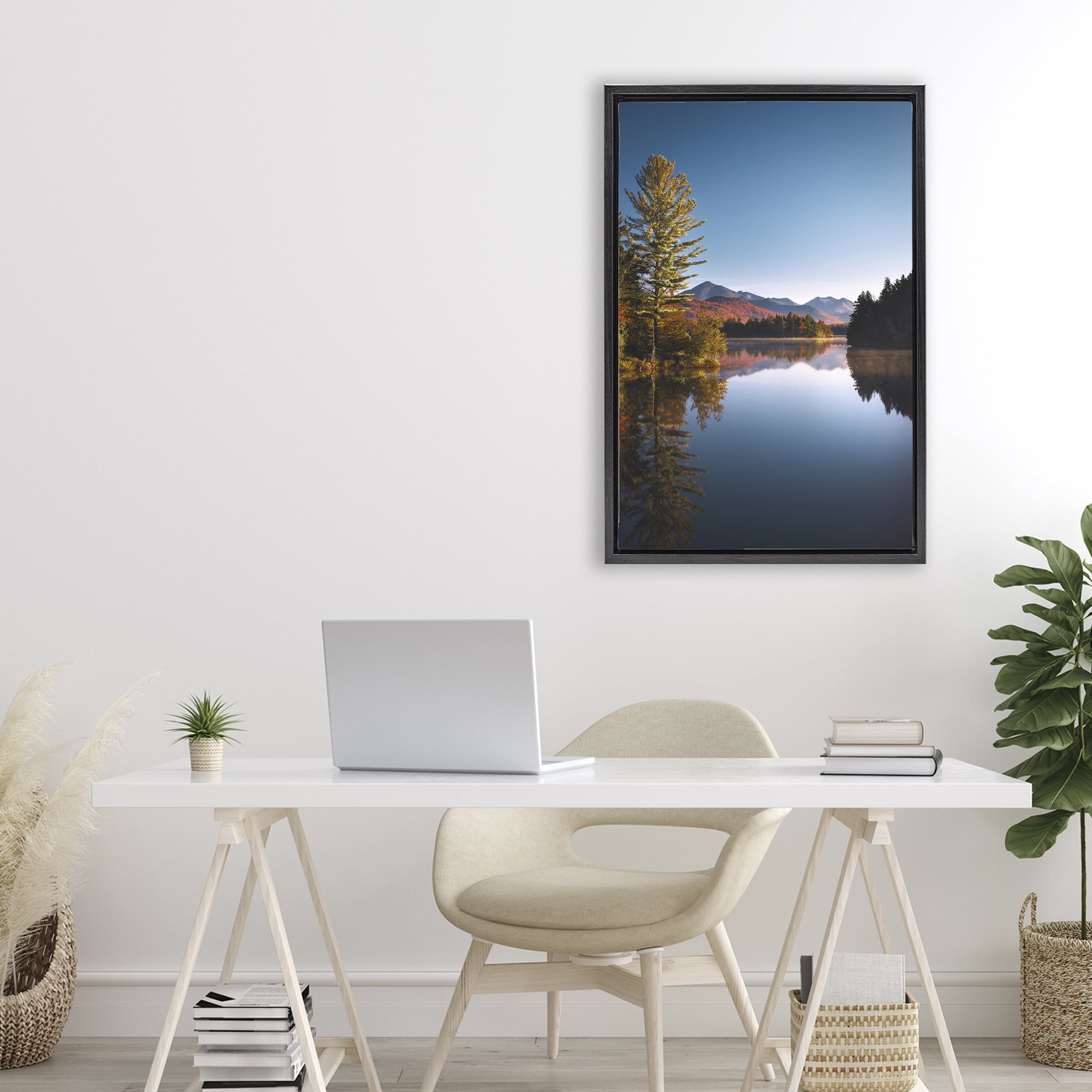 Stupell Industries Autumn Morning Wilderness Black Framed Floater Canvas Wall Art, design by Jonathan Zaharek