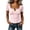 Pink, variant on Going out Tops for Women Notch Neck Short Sleeve Slim Fitted Stretchy Summer Casual Party Tops Solid Color