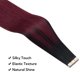 thumbnail image 3 of Extensiones de pelo con cinta adhesiva HOTBANANA, 26 cm, 10 unidades, 30 g, negro azabache a burdeos, 3 of 7