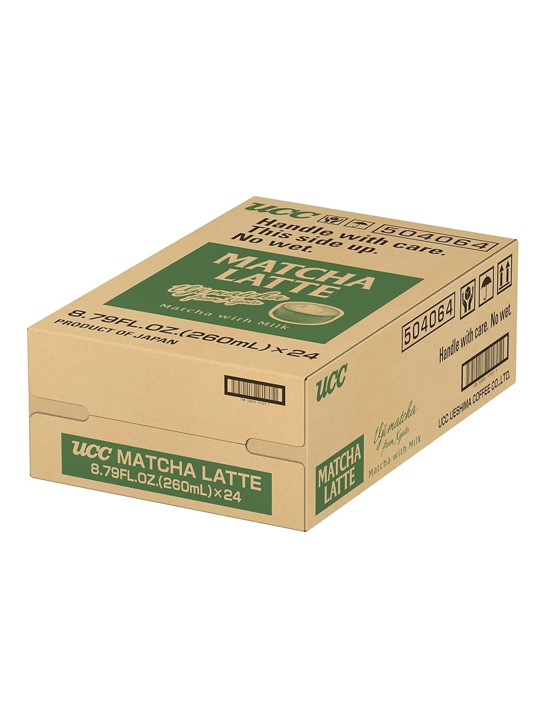 UCC Ready to Drink Matcha Latte, 8.79 FL OZ (Pack of 24)