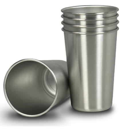 Stackable Plastic Tumblers VIVO Stainless Steel Tumbler Cups 16 oz Indoor/Outdoor Eco-Friendly Travel Stackable Drinking | Set of 5 (CUP-SS05) ()