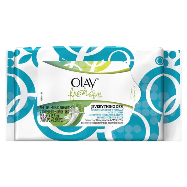 Olay Fresh Effects Everything Off Makeup Remover Wet Cloths, 7 Face