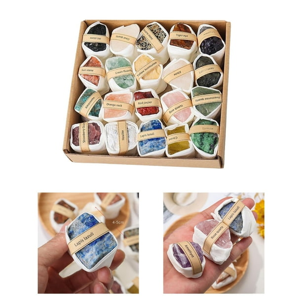 Colección de rocas y minerales Arqueología Historia Regalo Aprendizaje y juguete educativo Juego de ciencia Geología GEM Kit para favores de fiesta , estilo A