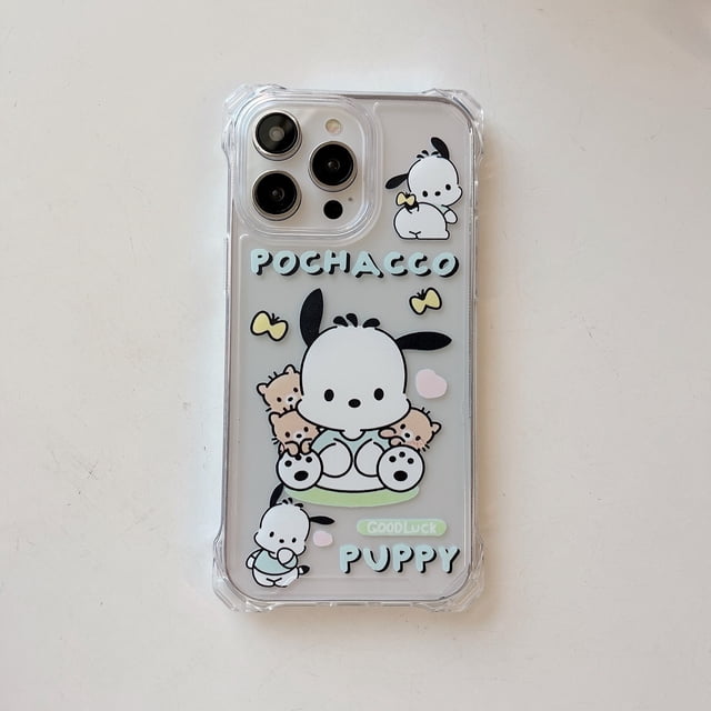 Funda de teléfono de silicona a prueba de caídas con correa de collar de gatito Sanrio de dibujos animados para iphone 11, 12, 13 Pro Max, 14 Plus Fivean unisex