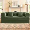 thumbnail image 3 of Atlas Mattress Perri Olive Green 79" Modular Compressed Sofa with Corduroy Upholstery, Lumbar Pillows & Metal Support, 3 of 6