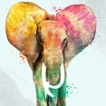 thumbnail image 2 of Allen, Kimberly 26x26 White Modern Wood Framed Museum Art Print Titled - Tie Die Elephant 2, 2 of 4