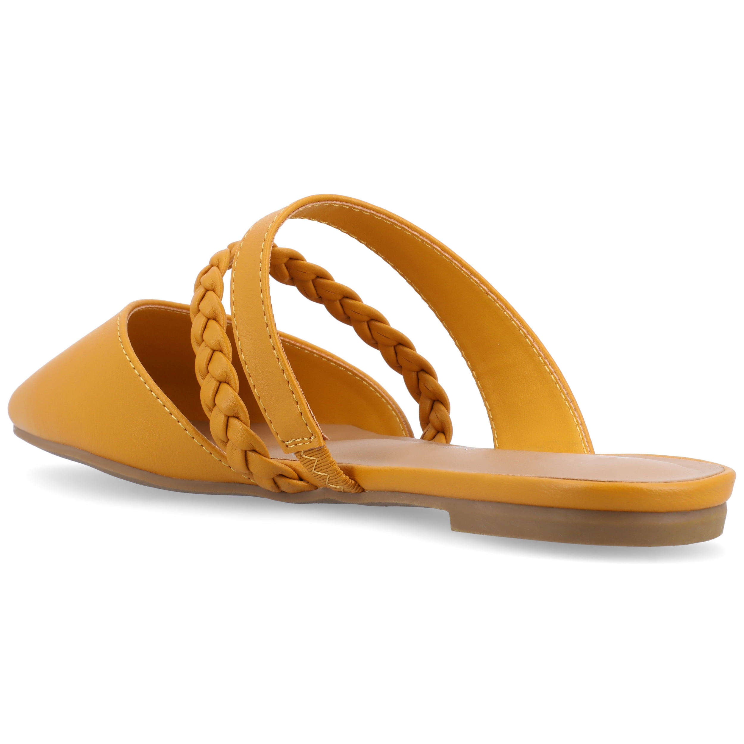 Journee Womens Olivea Narrow Width Slip On Almond Toe Mules Flats
