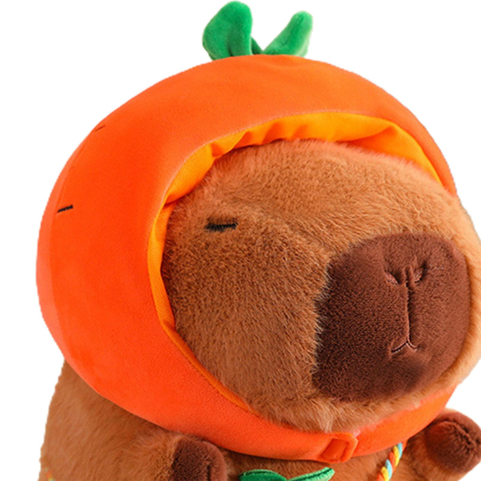 LeeQinersw Capybara Plush Toy Kids Room Decor Collectible Comfortable Cute Capybara Stuffed carrot 40cm