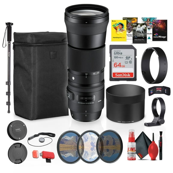 Sigma 150-600mm F5-6.3 DG Contemporary Nikon Mount  Bundle