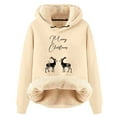 thumbnail image 2 of Christmas Cute Reindeer Hoodies for Women 2025 Long Sleeve Heavyweight Hooded Sweatshirt Pullover Tops, 2 of 5