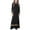 Black, variant on Girls' Muslim Maxi Dress - Long Sleeve Full-Length Gown with Contrast Panel Details, Ruched Cuffs & Hem Accents, Modest Comfortable Fit for Young Girls
