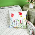 thumbnail image 3 of Spring Lumbar Pillow Covers 16x16 Floral Flowers Decorations Farmhouse Colorful Outdoor Living Room Cushion Case for Sofa Couch Home Bed Pack of 2, 3 of 6
