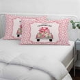 thumbnail image 3 of Pink Valentine's Day Pillow Covers, Linen Long Throw Pillow Case, Love Heart Roses Romantic Floral Holiday Pillow Protector Decorative Cushion Cover for Living Room/Bedroom 12" x 20", 3 of 8