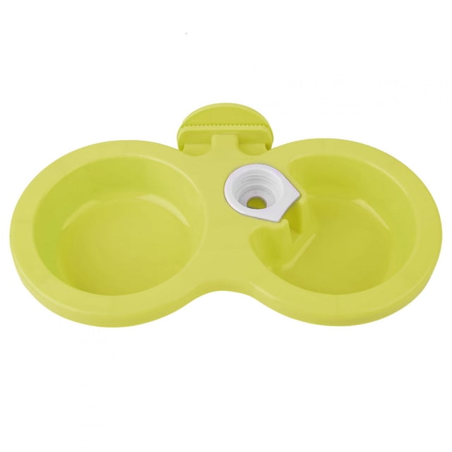Comedero doble colgante para mascotas, gatos, perros y cachorros, para jaula pequeña (verde)