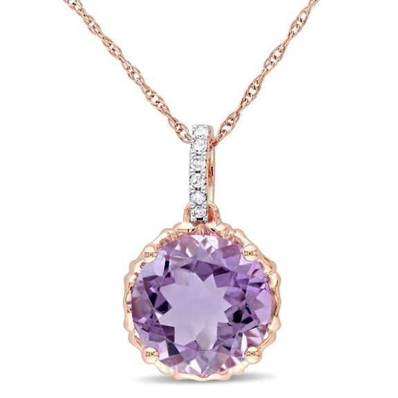 Everly Women's Amethyst 10k Rose Gold Necklace