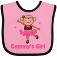 thumbnail image 3 of Inktastic Gammy's Girl monkey Girls Baby Bib, 3 of 4