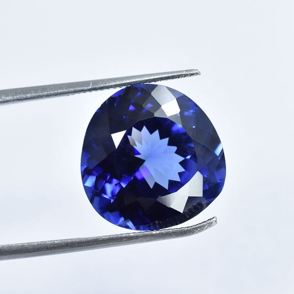 Natural Blue Tanzanite 14 Ct CERTIFIED Square Cushion Shape Ring Making Gemstone
