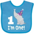 thumbnail image 3 of Inktastic Babys 1st Birthday Elephant Zoo Animal Boys or Girls Baby Bib, 3 of 4
