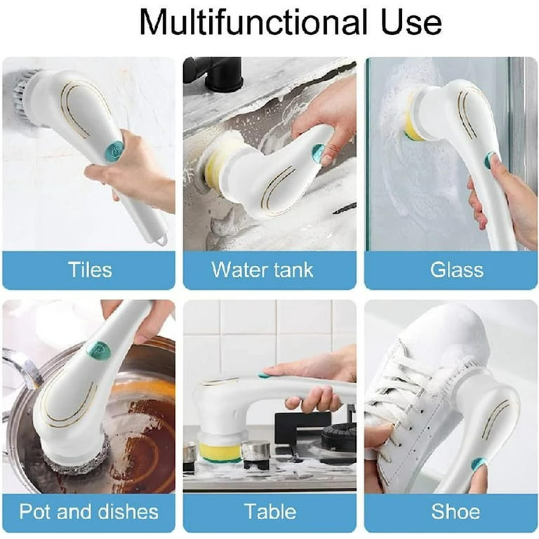 Small rechargeable spin scrubber kitchen sink dish 3 in 1 multifunctional  handheld electric cleaning brush