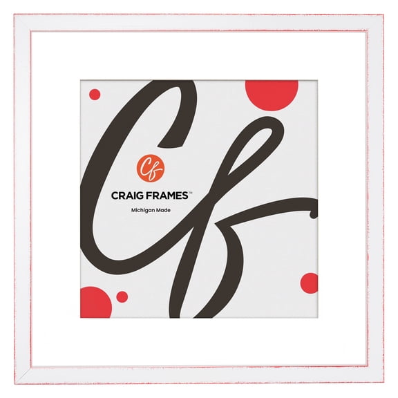 Craig Frames Slushie, 16x16 Picture Frame Matted for a 12x12 Photo, Strawberry Red