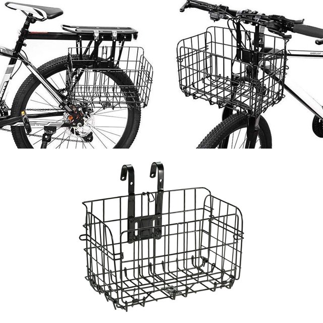Canasta de Bicicleta Estable Antióxido de Liberación Rápida Manillar Delantero Cestas de Levantamiento de Bicicletas Canasta de Marco Plegable para Macarena Cesta de bicicleta Delantera Trasera