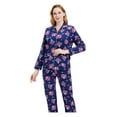 thumbnail image 4 of GLOBAL 100% Cotton Comfy Flannel Pajamas for Women 2-Piece Warm and Cozy Pj Set of Loungewear Button Front Top Pants, 4 of 7