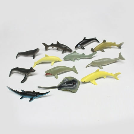 

12pcs Simulation Sea Animal Model Marine Animal Set Shark Dolphin Whale Model for Children