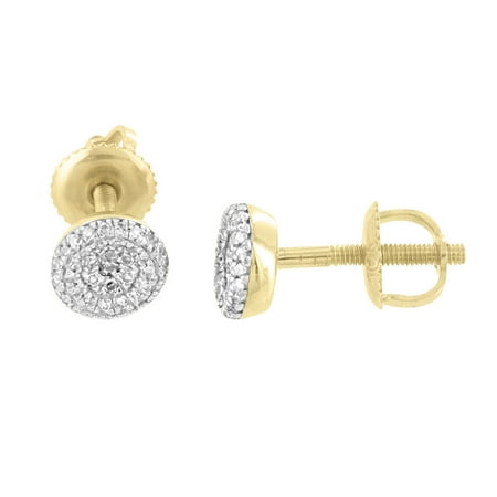 Master Of Bling 10k Yellow Gold Round Earrings Back Studs 10k Yellow Gold Round Earrings Back Studs Genuine Diamonds 6mm Cly