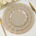 thumbnail image 6 of Efavormart 10 Pack | Taupe 6" Round Plastic Dessert Salad Plates, Disposable Appetizer Plates with Gold Wavy Rim for Wedding, Outdoor Receptions, Banquets, Holiday Dining, 6 of 11
