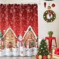 thumbnail image 5 of Christmas Snowman Shower Curtains for Bathroom, Gingerbread House Candy Winter Snow Red Waterproof Fabric Shower Curtain for Bathroom Bathtub Decoration, Machine Washable, 54x"78", 5 of 9