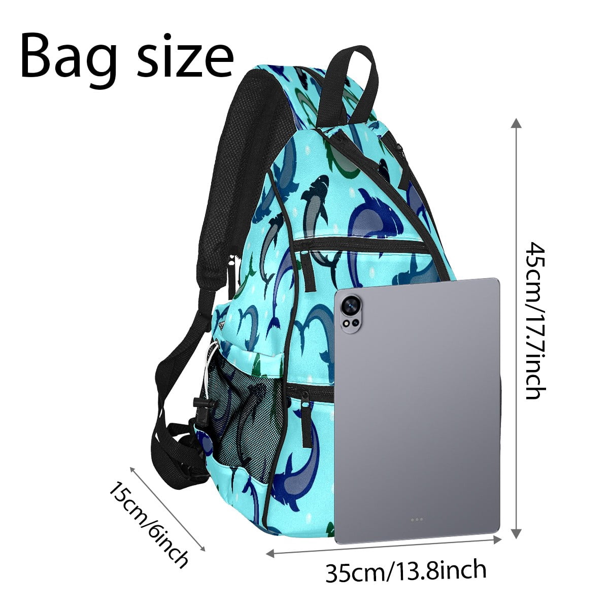 Pickleball Bags for Men Women Pickleball Backpack with Large Capacity Lightweight Adjustable Pickleball Sling Bag Hold Paddles, Balls, Accessories Texture Shark