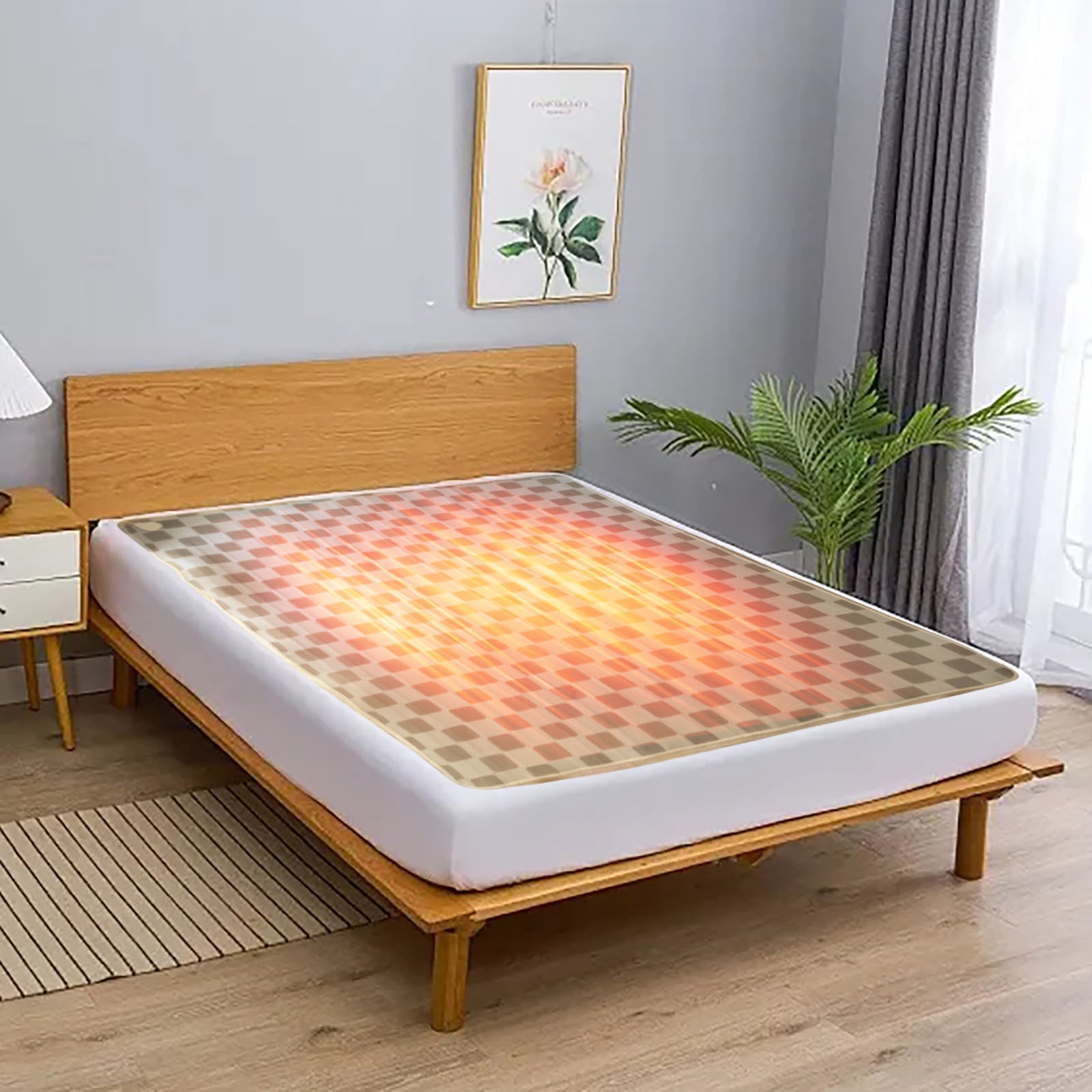 Usloyux under $5 Electric Blanket, Queen Size Heated Throw with Dual Zone Controls and Automatic Shut-Off, Ultra-Soft Machine Washable Fabric for Bed or Sofa, 150x70cm