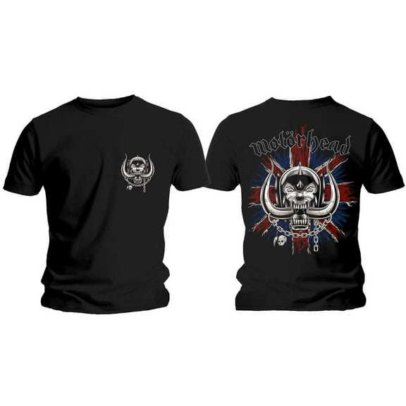 Men's Motorhead British Warpig & Logo (Back Print) Slim Fit T-shirt X-Large Black