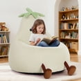 thumbnail image 5 of edx Bean Bag Chair for Kids, Soft Faux Rabbit Fur Fabric, Removable Washable Cover, Eggplant Lazy Chair for Bedroom Living Room, 24 Inch, Beige, 5 of 7