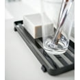 thumbnail image 3 of Yamazaki Home  Slotted Bathroom Tray, Steel - L 3.54 x W 9.45 x H  0.59 inches Black, 3 of 6