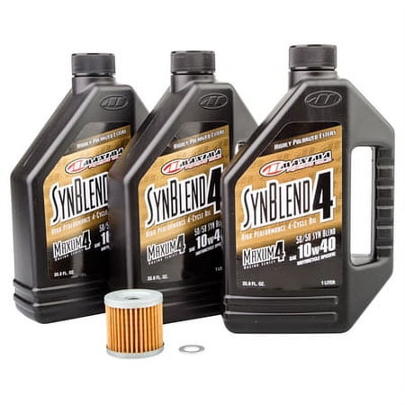 Oil Change Kit With Maxima Synthetic Blend 10W-40 For Suzuki