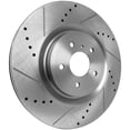 thumbnail image 2 of New Cross-drilled and Slotted Brake Disc Compatible With Infiniti Nissan Q70 3.7 6 Cyl 3.7L Q70 5.6 8 Cyl 5.6L Q60 Premium 6 Cyl 3.7L 2008-2023 By JSTPI27110007DRS, 2 of 7